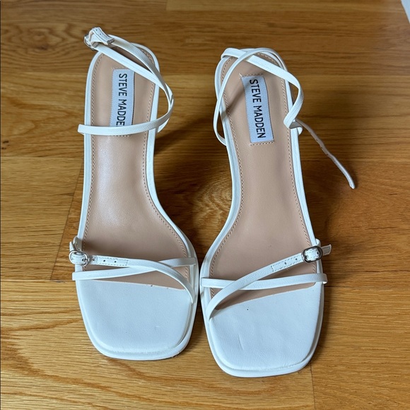 Steve Madden White Strappy Heels - Picture 1 of 5